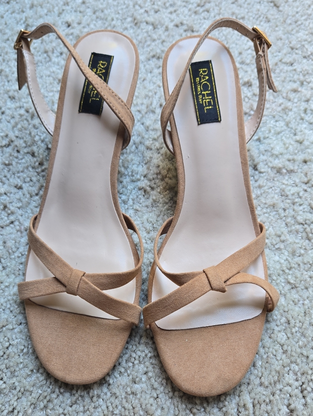 RACHEL Rachel Roy Estelle Suede Kitten Heel Slingback Sandals